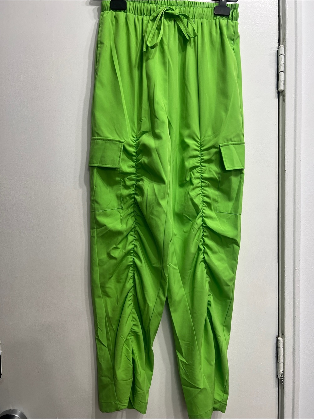 SHEIN Neon Green Cargo Ruched Jogger Trousers
